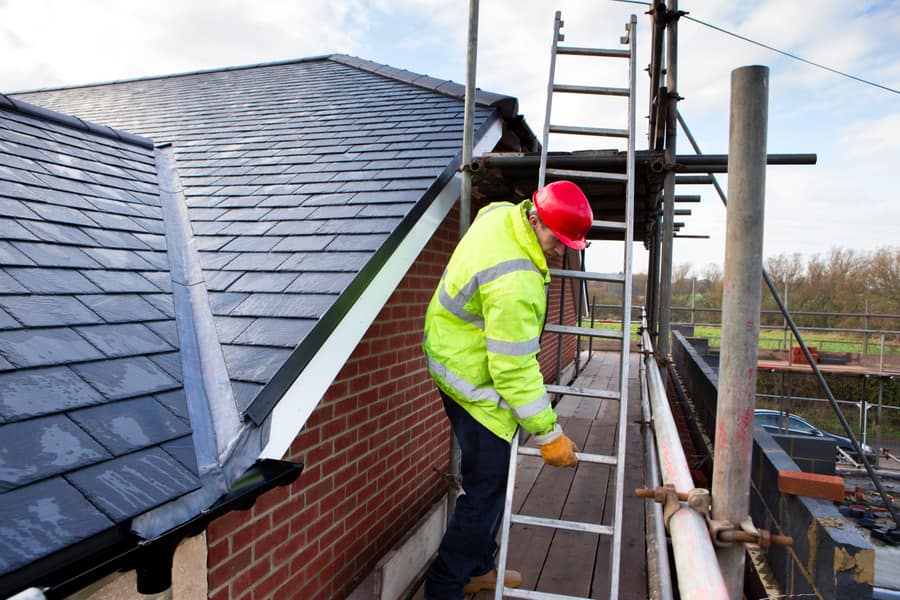 Newly installed tiled roof on a detached home