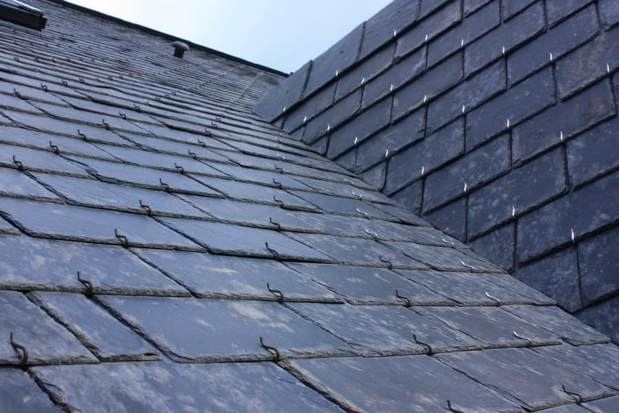 Natural slate roof with clean ridge line